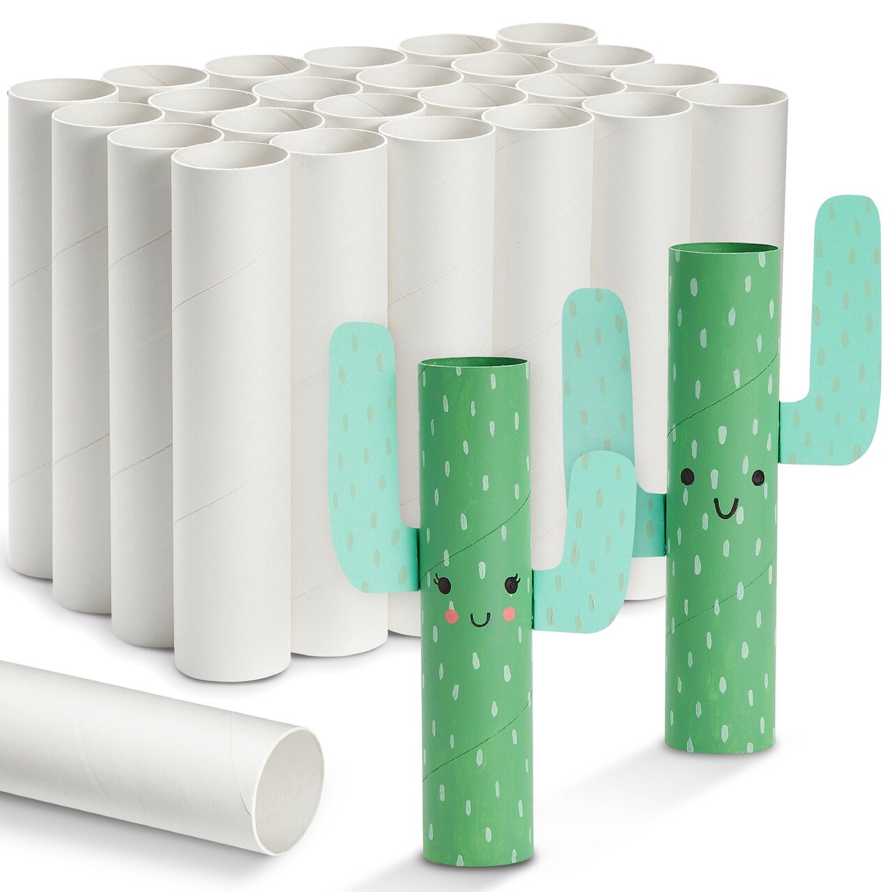 White Cardboard Tubes for Crafts (1.75 x 8 In, 24 Pack)